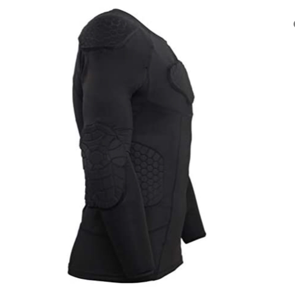 Padded Compression Shirt Padded Protective Shirt Rib Shoulder Elbow Back ,M - Picture 5 of 8
